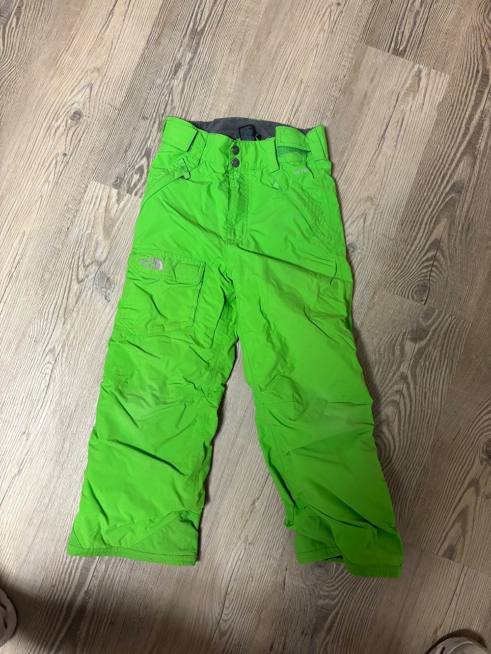 The North Face Boys HyVent Green Snow Pants Ski Snowboard Size 7/8